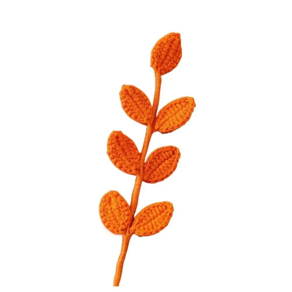 Handmade 3D Leaf Bookmark Knitted Leaf Book Page Marker High Quality Leaf Book Clip