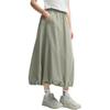 Fila Original Parachute Skirt Fashion Versatile Skin-Friendly Comfortable Casual Long Skirt Women Skirts Green Khaki F51W529307F-DK