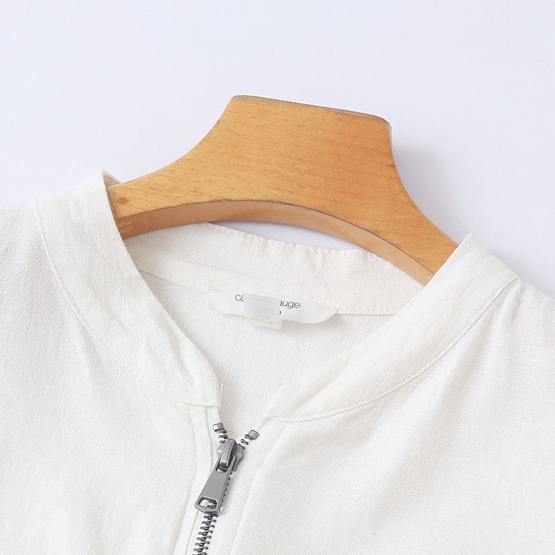 Foreign Trade European and American Single Women Leisure Outerwear 2025 Autumn New Stand Collar Loose Korean Style Versitile Fashion Top