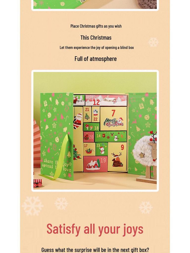 Luxury Christmas Countdown Calendar: 24 Empty Boxes for Surprises
