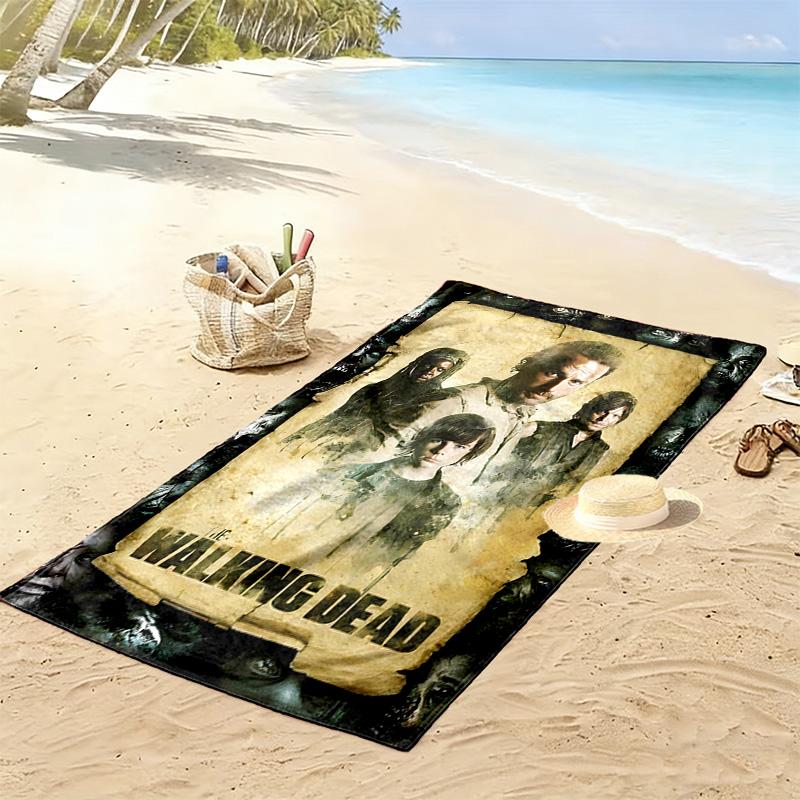 The Walking Dead Print Beach Towel, Large Soft Quick Dry Towel for Beach Camping Swimming