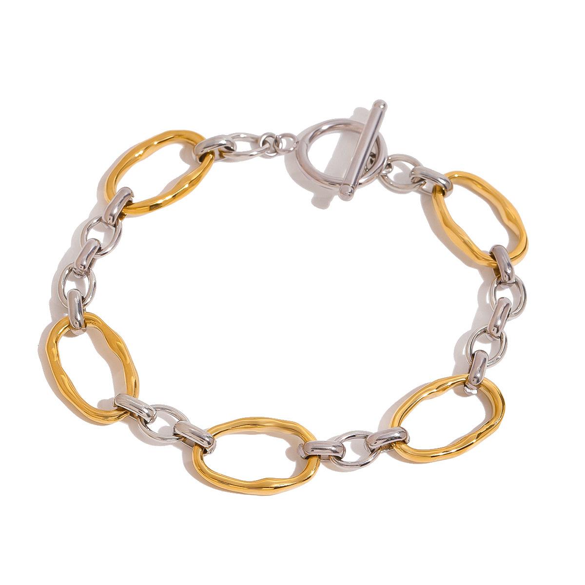 

Yori Minimalist Stainless Steel Geometric Chic Bracelet Waterproof Metal 18K Gold Plated Simple Daily High Quality Jewelry Gift золотистий