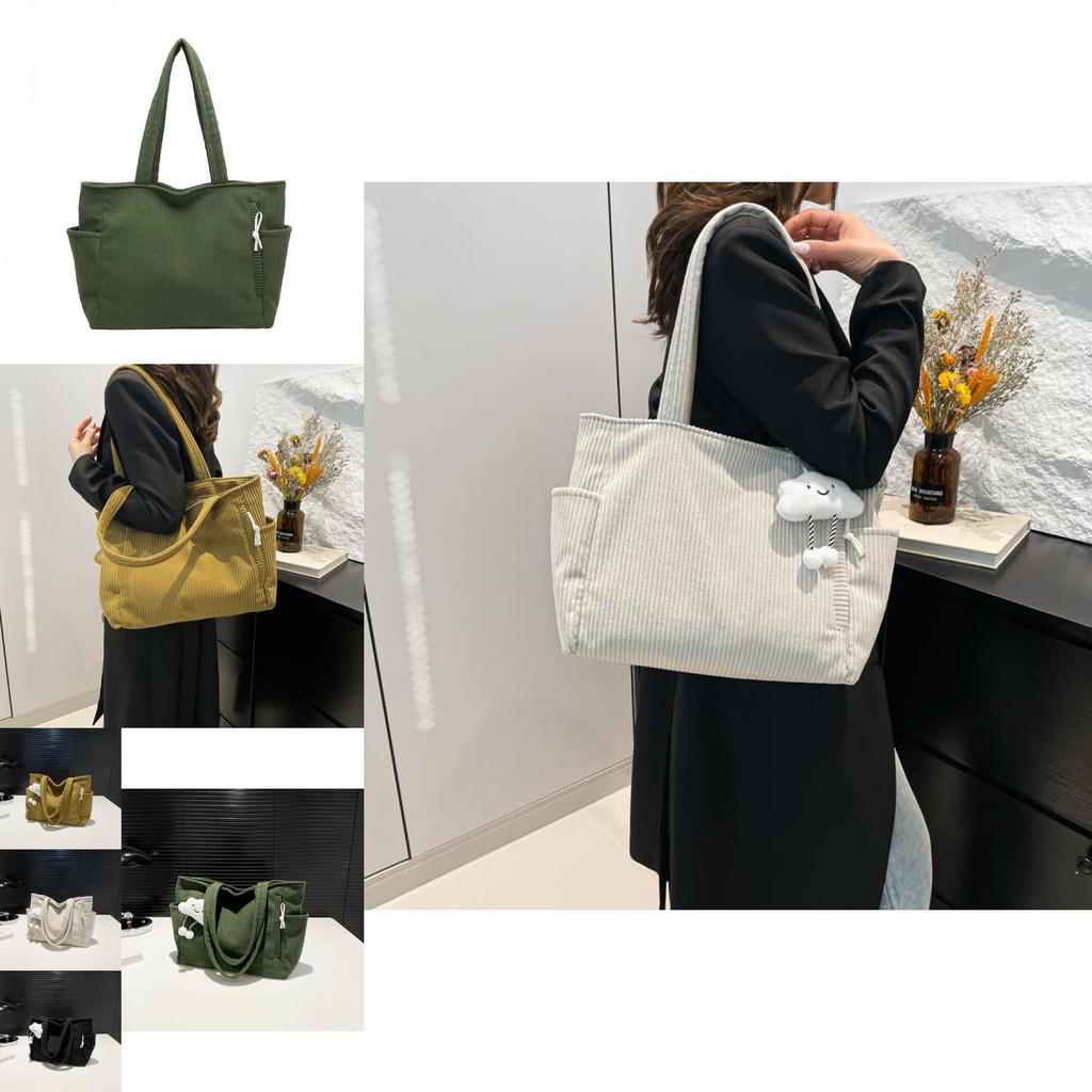 Trendy Versatile Canvas Tote Bag For Women In Solid Colors Perfect For Daily Use