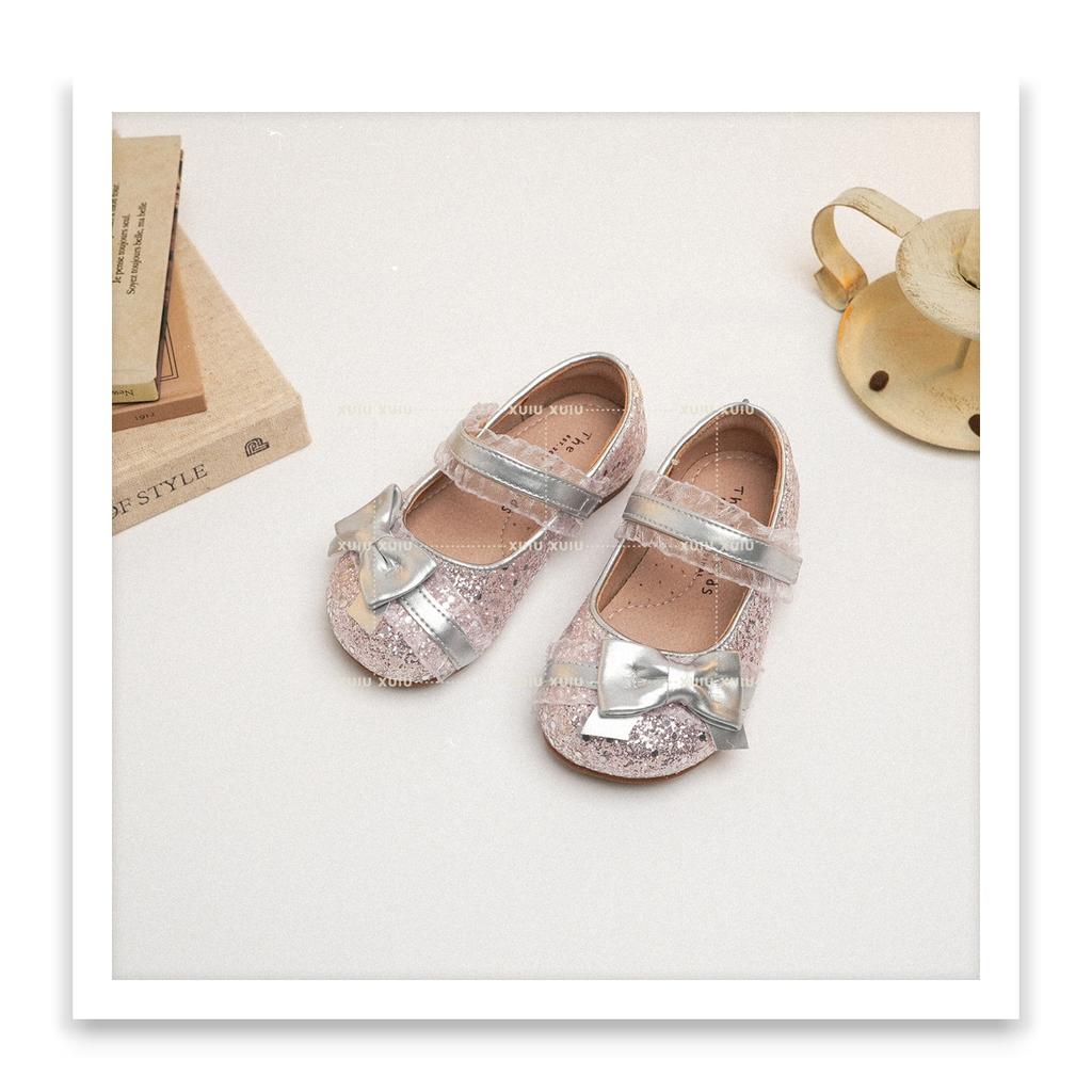 XSHX "Glitzer" Retro Fest runde Kopfschuhe Mädchen kleine Damenschuhe Lederschuhe Frühling und Herbst [Wenzhou Schuhe]