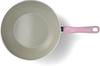 Greenpan Green Chef Deep Wok Induction Interior and and Easy To Earthy Quartz Pink Pan, 28cm, Compatible, Ceramic-Coated Exterior, Non-Stick Clean,