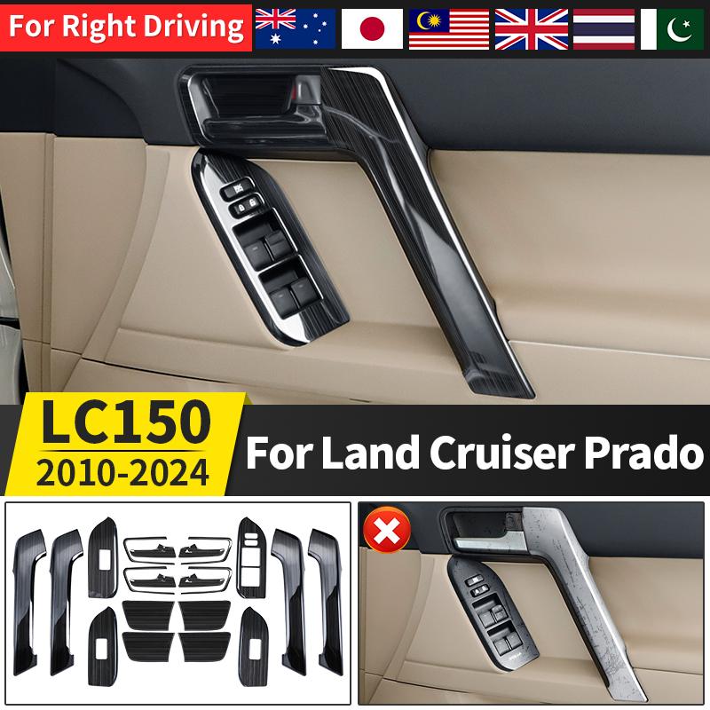 For Right Rudder Toyota Land Cruiser Prado 150 2010-2023 Door Handle Decorative Glass Switch Button LC150 Interior Accessories