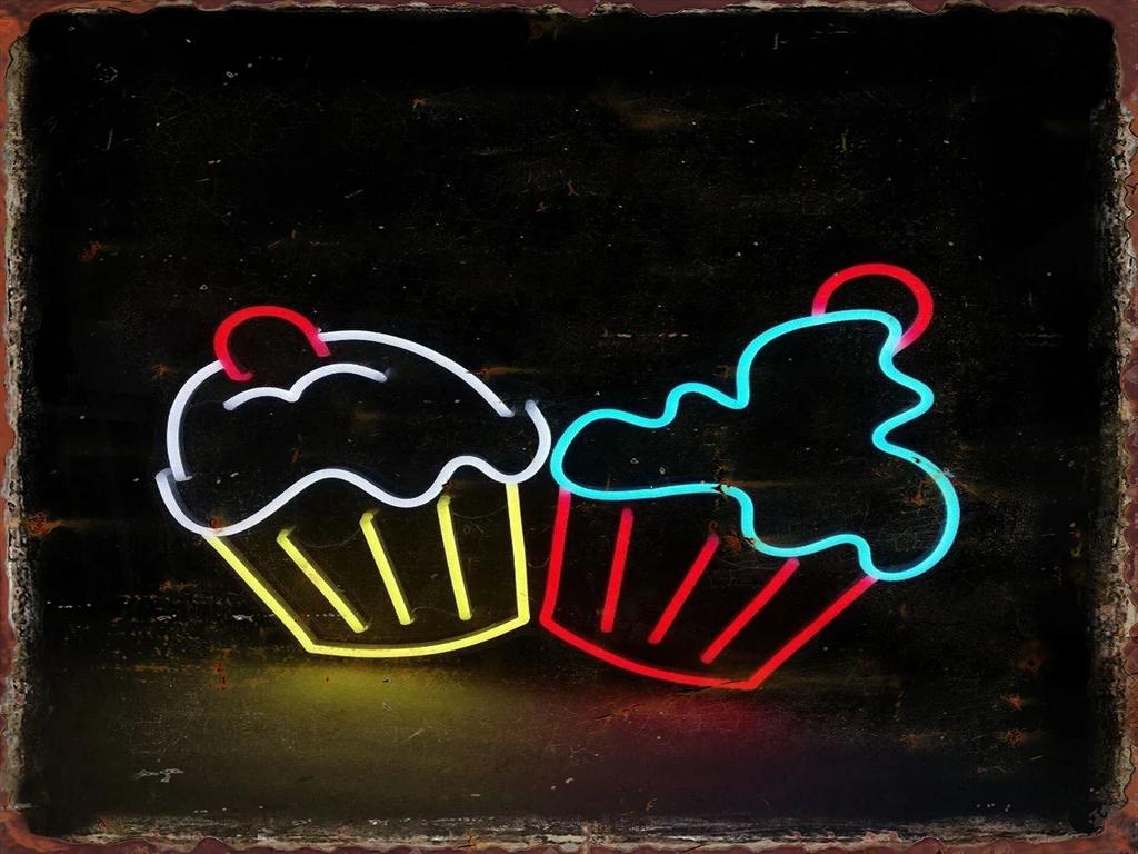 Neon Ice Cream Metal Tin Sign Restaurant Bar Coffee Shop Summer Time Wall Decor Painting Plaque Home Kitchen Decoration Poste