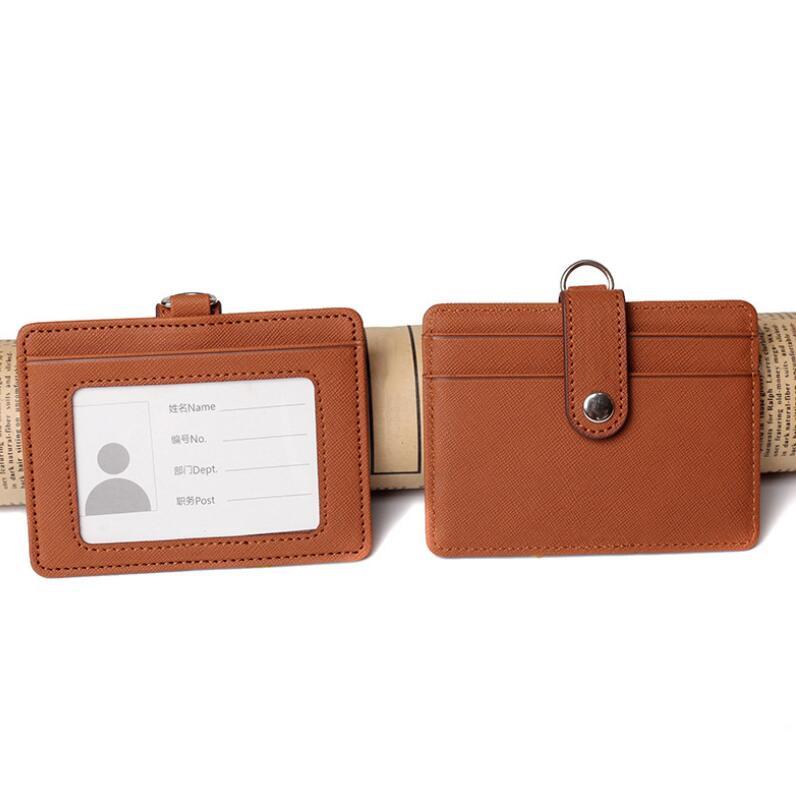 PU-Leder-Ausweishalter mit ausziehbarem Lanyard, Kartenhalter, Namensschild, Schul- und Bürobedarf