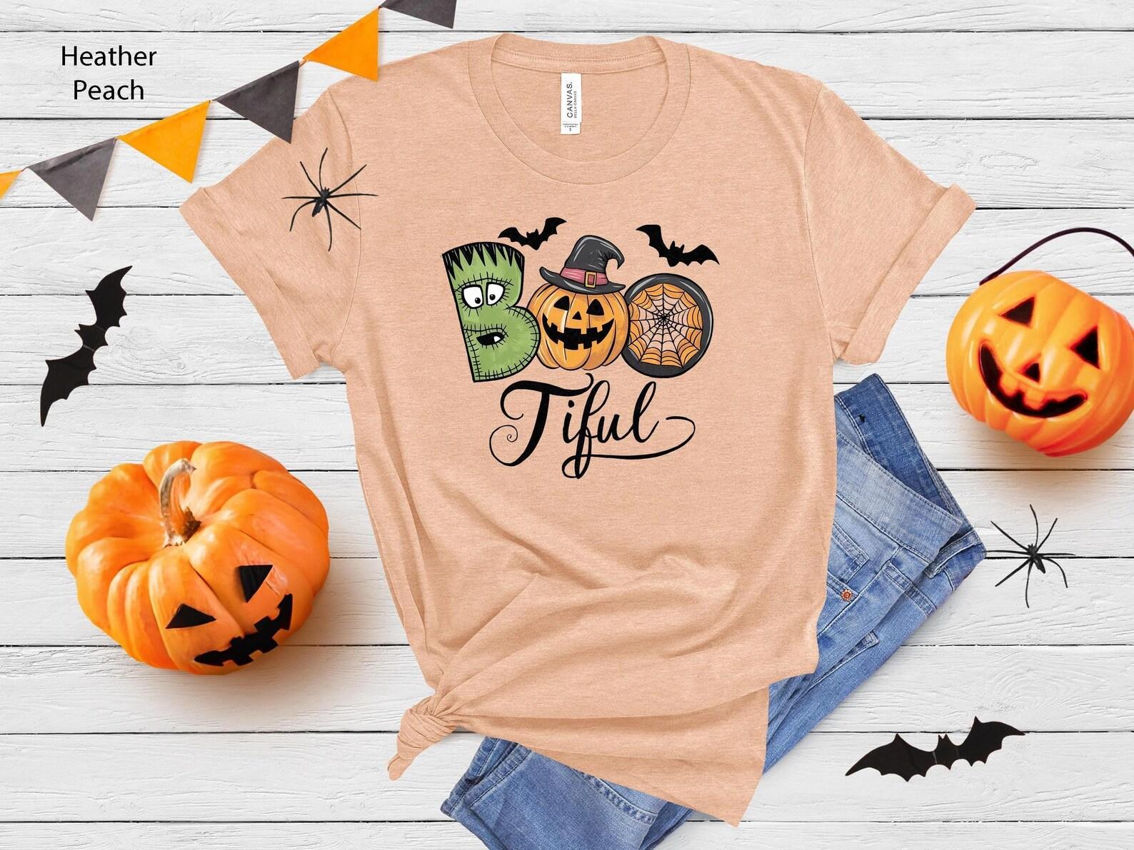 Boo-tiful Halloween T-Shirt | Spooky Pumpkin Tee, Teachers Gift 3XL