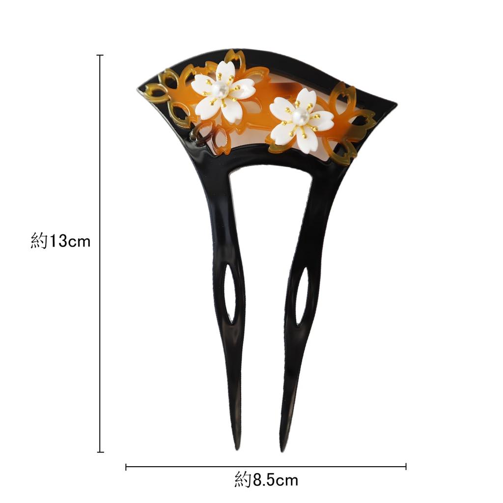 [TOuWA] Kanzashi (Japanese hair ornament), fan-shaped, pearl, two-pronged, for kimono, formal kimono, yukata, hakama, furisode, graduation ceremony,