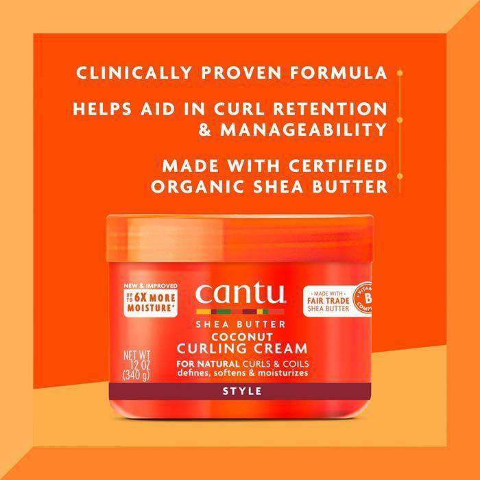 Crème bouclante à la noix de coco - CANTU - 340 g - Hydratant - Cheveux bouclés - frisés - Femme