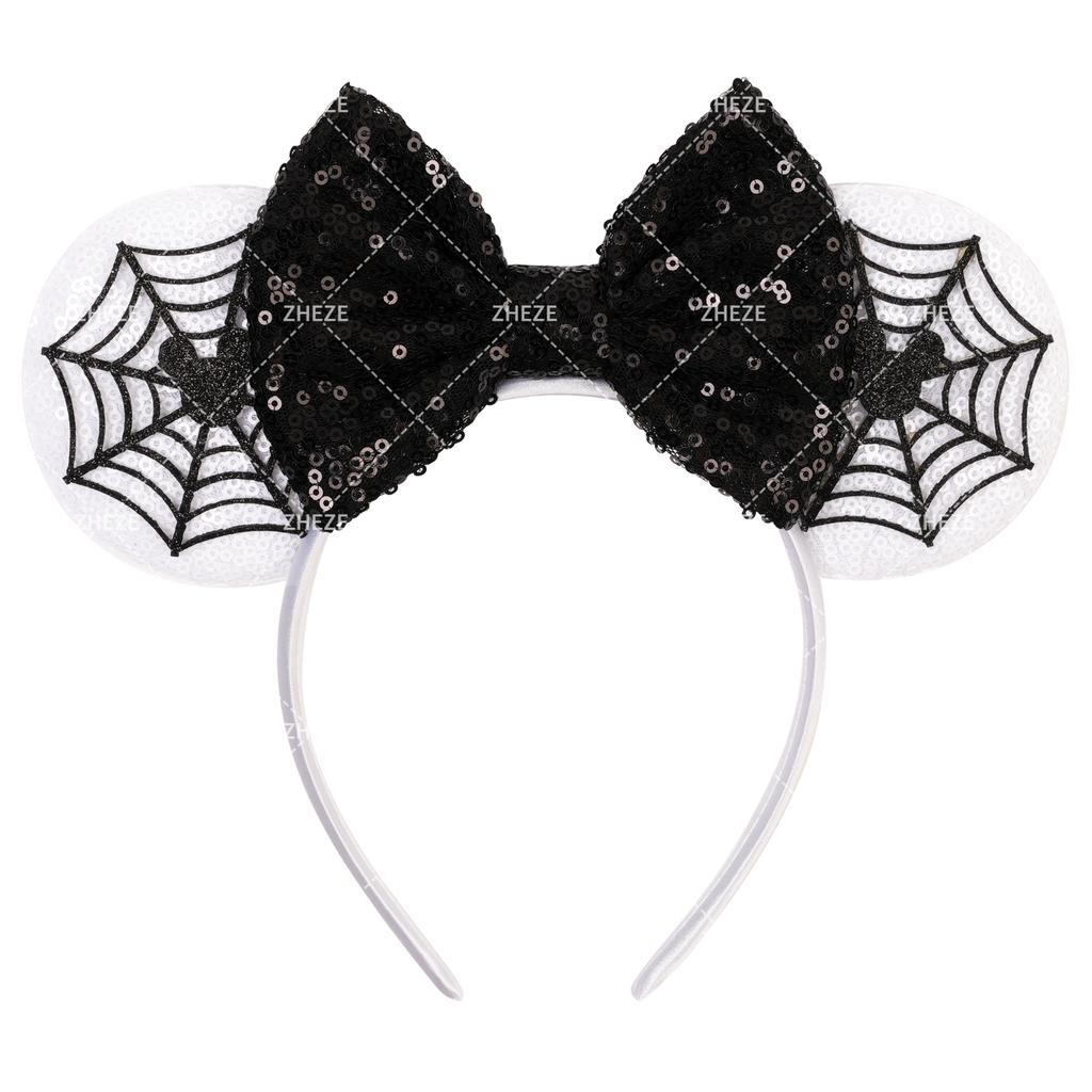 1pc Halloween Cute Mouse Ear Hair Hoop Sparkling Bow Girl Festival Decoration Party Event Wear Gift Parent Child Hair Accessory