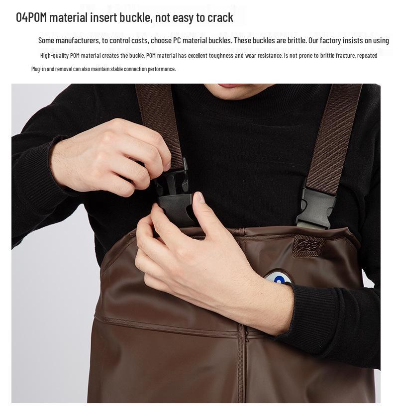 Eco-Friendly One-Piece Fishing Waders with Boots - Full Body Waterproof Pants