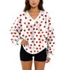 Women's V-Neck Sweatshirt Plush Solid Color Casual Fashion Long Sleeve With Pocketed Pullover Top
