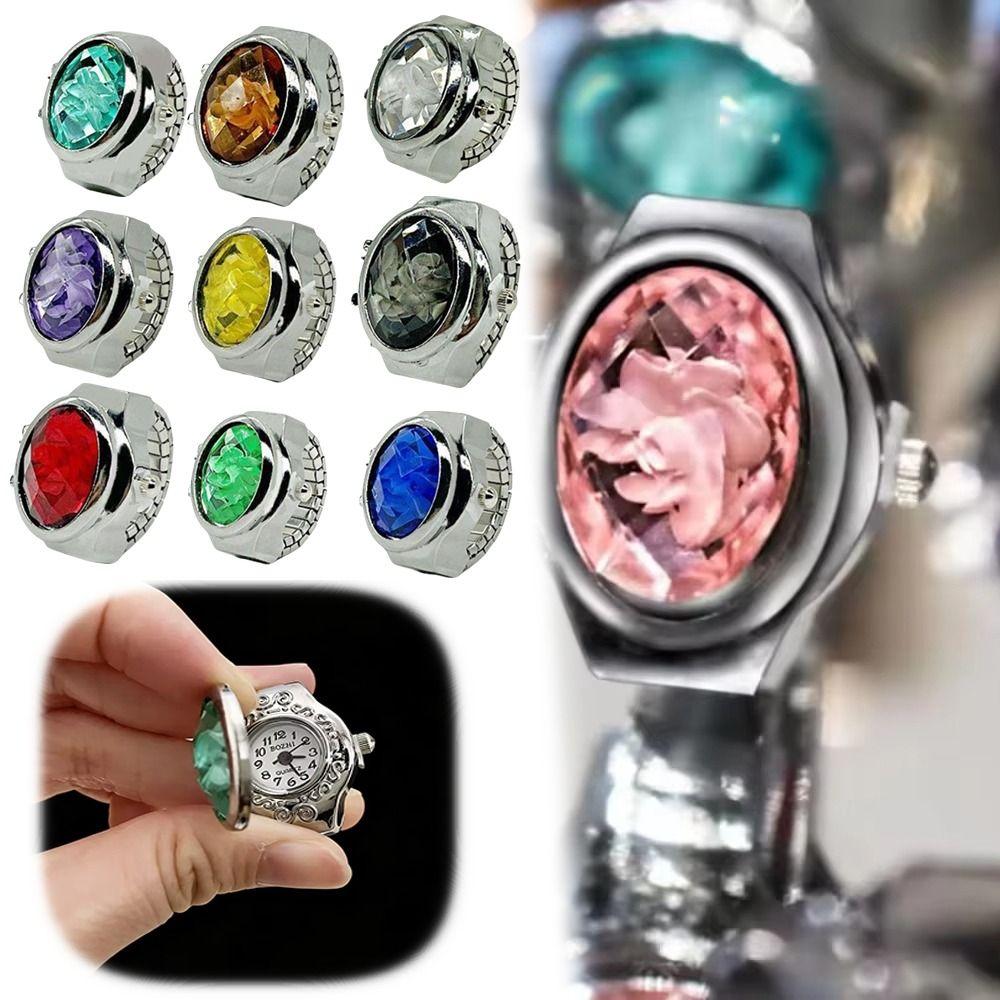 Punk Rings Jewelry Clock Oval Shape Finger Watch Ring Fashion Jewelry Roman Quartz Watch Man