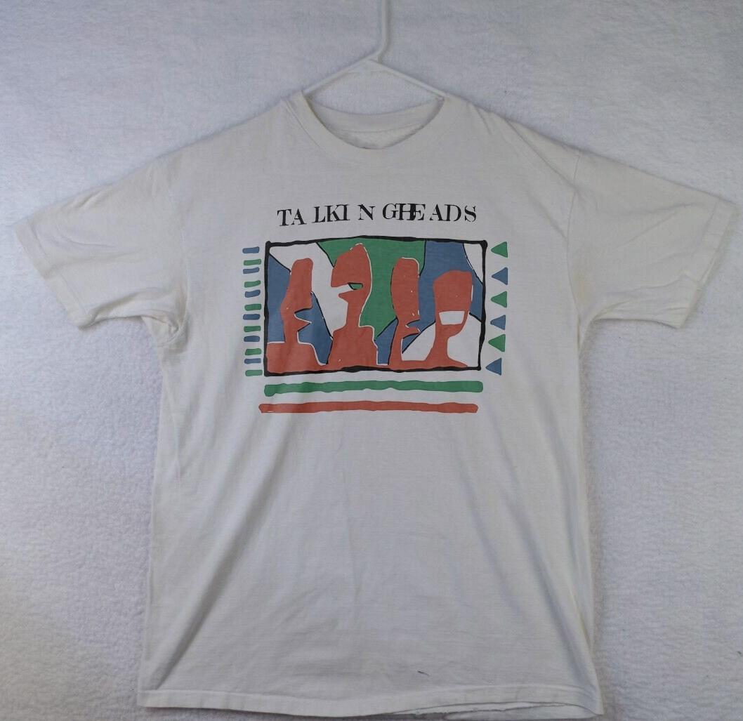 HOT New Hot Vintage shirt talking Heads 80 s White Heavy Cotton T-Shirt XXXXL