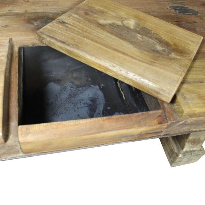 VidaXL Table basse Bois de récupération massif 90 x 50 x 35 cm