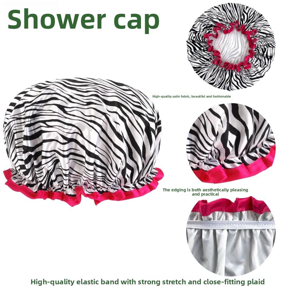 4PCS/SET Waterproof Shower Cap Elastic Hair Care Hat Bath Cap Bathing Hat  Water Activities