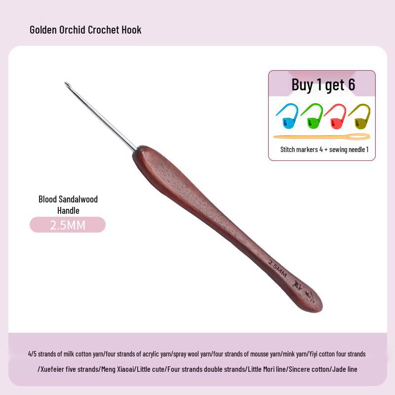 Soft Grip Resin Crochet Hook with Hand-Polished Stainless Steel Needle for Doll and Wool Knitting