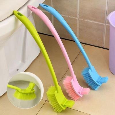 Cleaning Toilet Brush Plastic Long Handle Double-Sided Dead Corner Cleaning Brush Soft Bristled Toilet Brush Floor Seam Brush