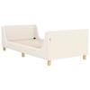 Children s Bed Frame with Headboard Cream 90 x 200 cm Boucle