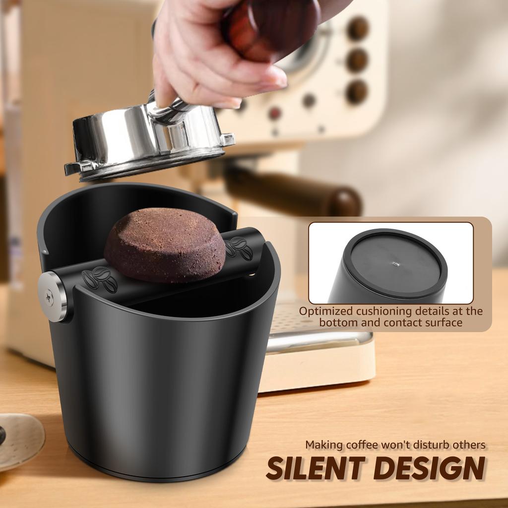 Coffee Knock Box Plastic Espresso Knock Box with Removable Bar Coffee Machine Accessories Dishwasher Safe Espresso Knock Bin
