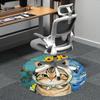 1PC Cat Sunflowers Office Round Area Rug,  Mat Suitable ForOffice, Under Office Chairs Bedroom Living Room Home Decor, Room Deco