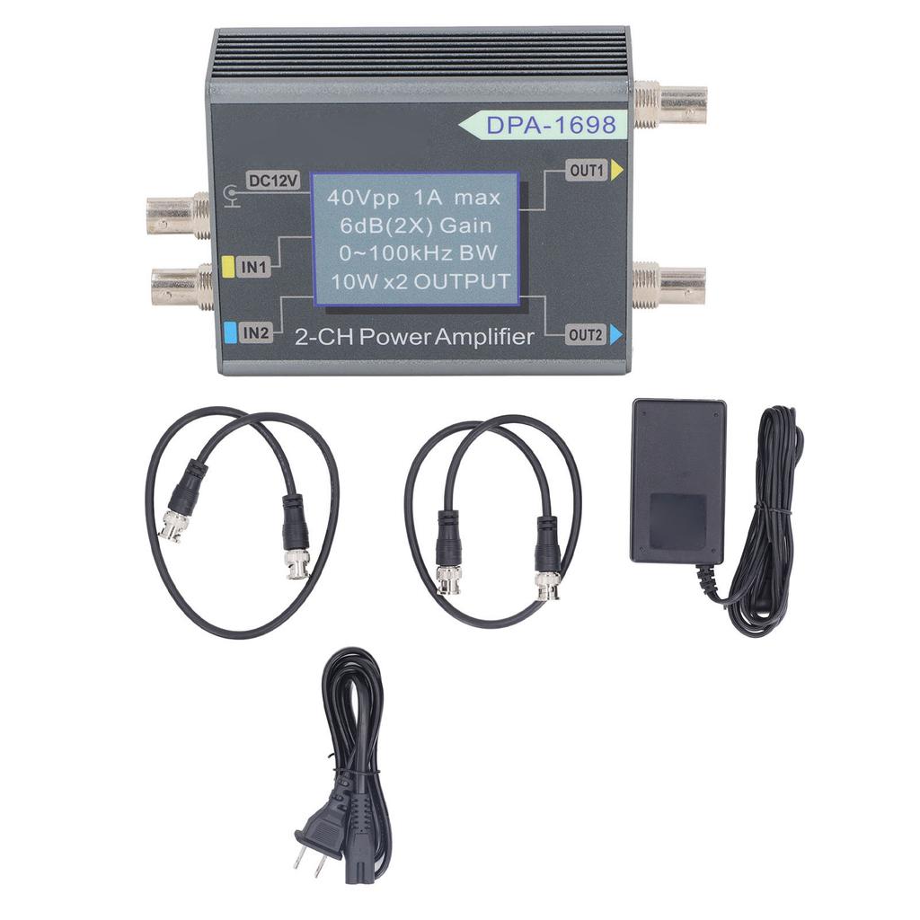 Signal Generator Power Amplifier 0?100KHz 0?40Vpp 2CH 10Wx2 DPA1698 High Power Amplifier
