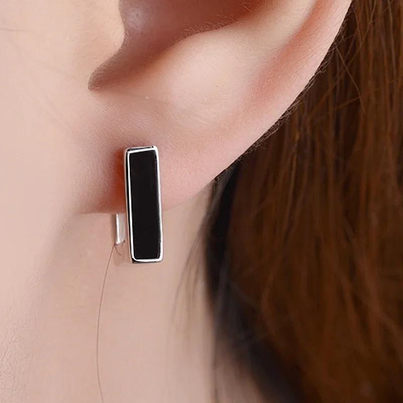 PONYKISS Sterling Silber Quadratische Hohl-Creolen für Damen Jubiläum Feine Minimalistische Klassische Accessoires