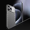 Phone Case for iPhone 15 Pro Honeycomb Texture Aluminum Alloy+TPU Cell Phone Cover