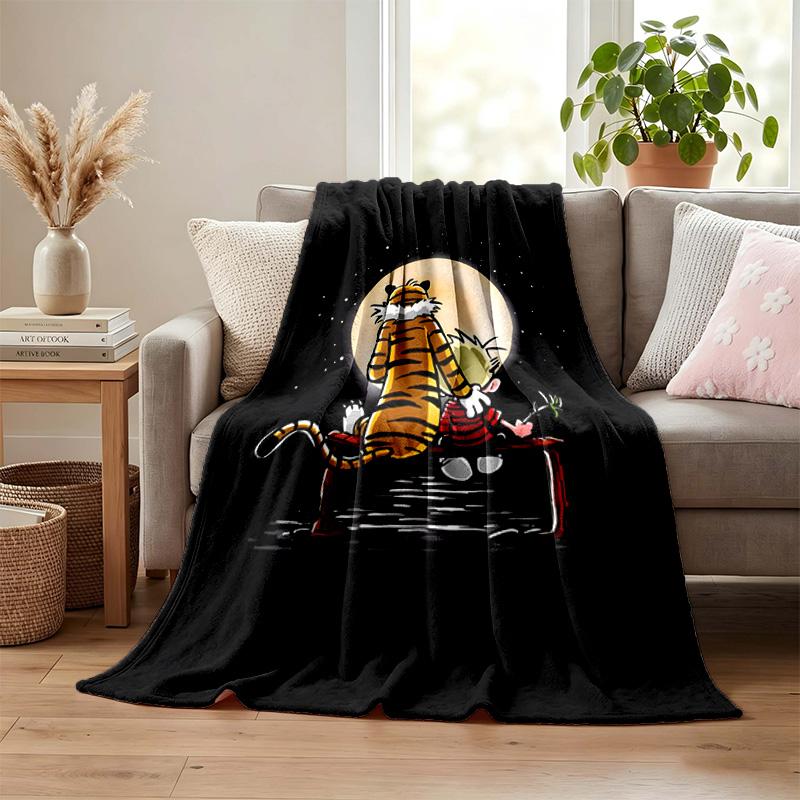 Coperta Calvin e Hobbes Coperta di Flanella Morbida Accogliente Peluche Coperta da Divano Letto Leggera Decorazione per la Casa