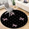 1pc Polka Dots Pink Bows Chair Carpet for Office Non Slip, Machine Washable Rug for Office, Room Holiday Decor for Christmas, Birthday Polyester