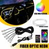8M RGB LED Car Interior Fiber Optic Neon EL Wire Strip Atmosphere Light APP EOA