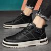 High-top real microfiber soft leather sneakers casual British style Martin