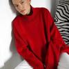 Women's Turtleneck Sweater Oversize Winter Vintage  Knitted Red Sweater Pullover Women Soft Gray Warm Sweater for Women