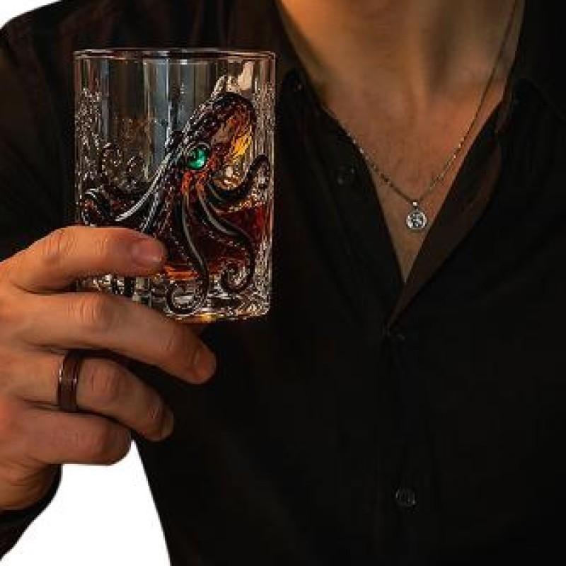 Deep Sea Decor Glasses Gift for Men Dad Brother Cocktail Tumbler Water Glasses Cup for Scotch Bourbon Cocktails Beverages Water