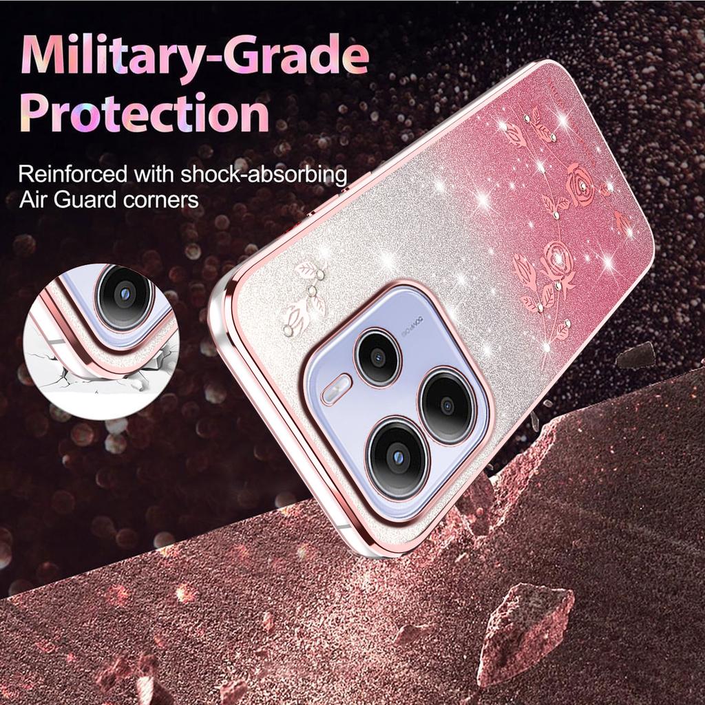 KADEM Pentru Xiaomi Redmi Note 14 4G (164,84 mm) Husă Floare TPU Flexibilă Gradient Husă Telefon