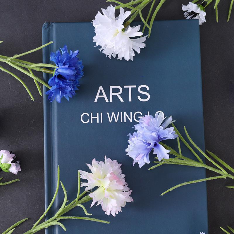 3 Forks/Bouquet Artificial Flower Silk Cornflower Fake Flowers Artificial Plant Decorative Flowers Home Decor Wedding Decor
