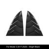 ABS Rear Car Window Shutter Cover for Tesla Model 3/Y 2017-2025 Carbon Fiber Stickers Triangle Decoration Modified Accessories