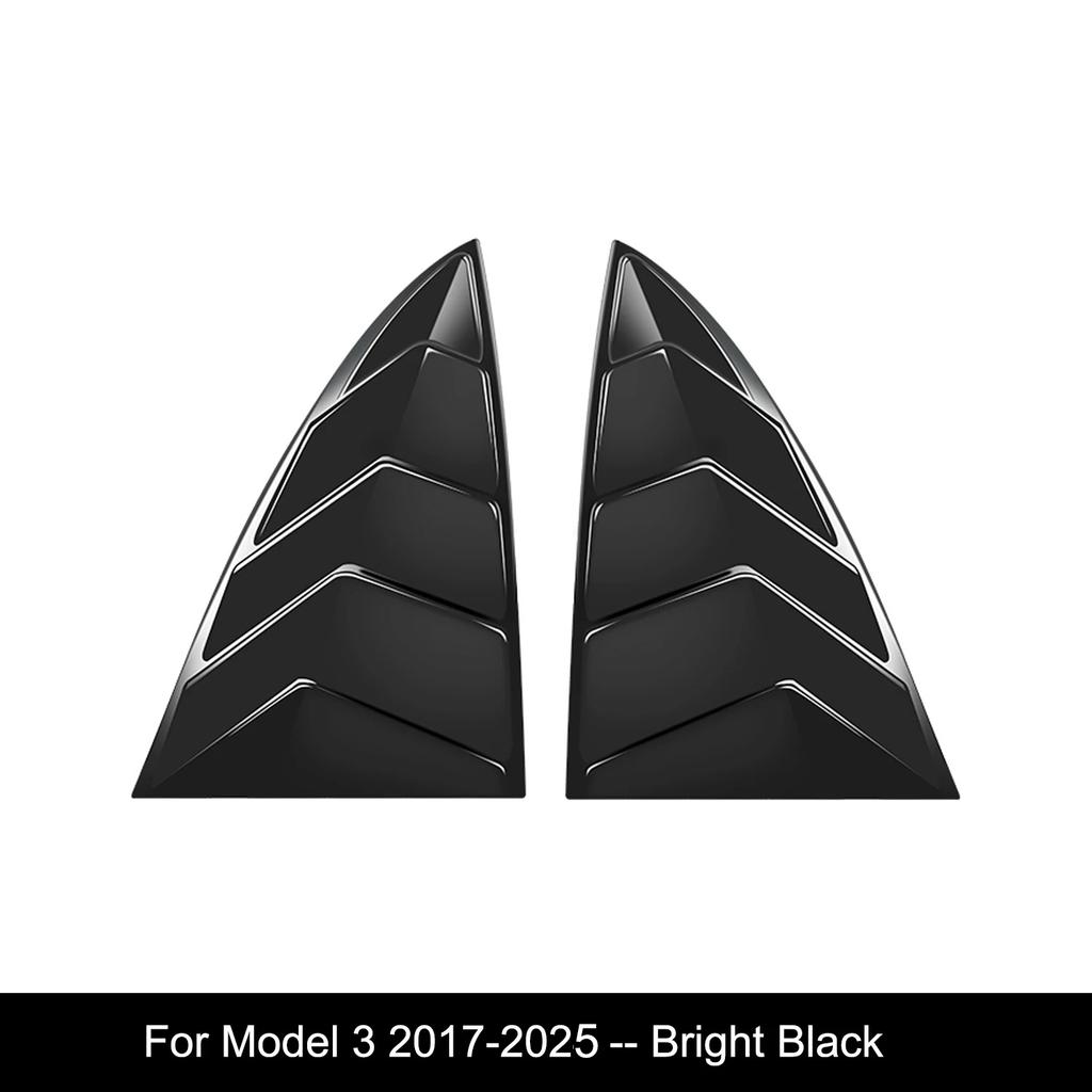 ABS Rear Car Window Shutter Cover for Tesla Model 3/Y 2017-2025 Carbon Fiber Stickers Triangle Decoration Modified Accessories