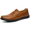 Fashion Genuine Leather Men Shoes Luxury Brand 2025 Casual Slip On Formal Loafers Men Moccasins Italian Black Male Driving Shoes Brown