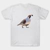 Men Black Print T-shirt California Quail No-Cut Transfer Paper Print Cotton Tshirt