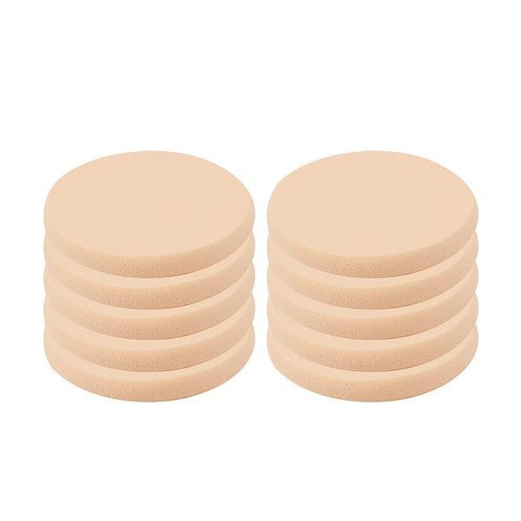 10-piece set of round makeup puffs
