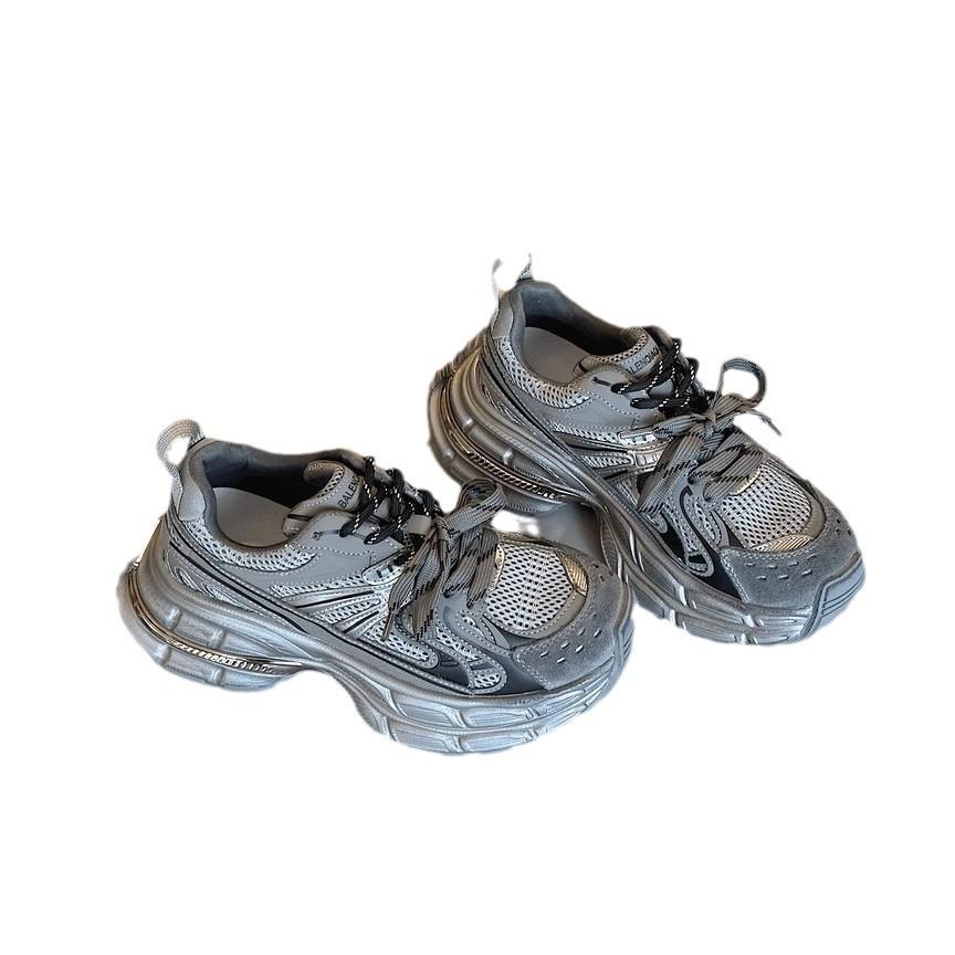 European station dad shoes women's autumn mesh shoes 2025 new platform casual sports shoes contrasting color super fire running shoes
