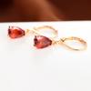 Vintage Champagner Gold Granatapfel Rot Wassertropfen Diamant Einfache Ohrschnalle Exquisites Damen Schmuck Geschenk