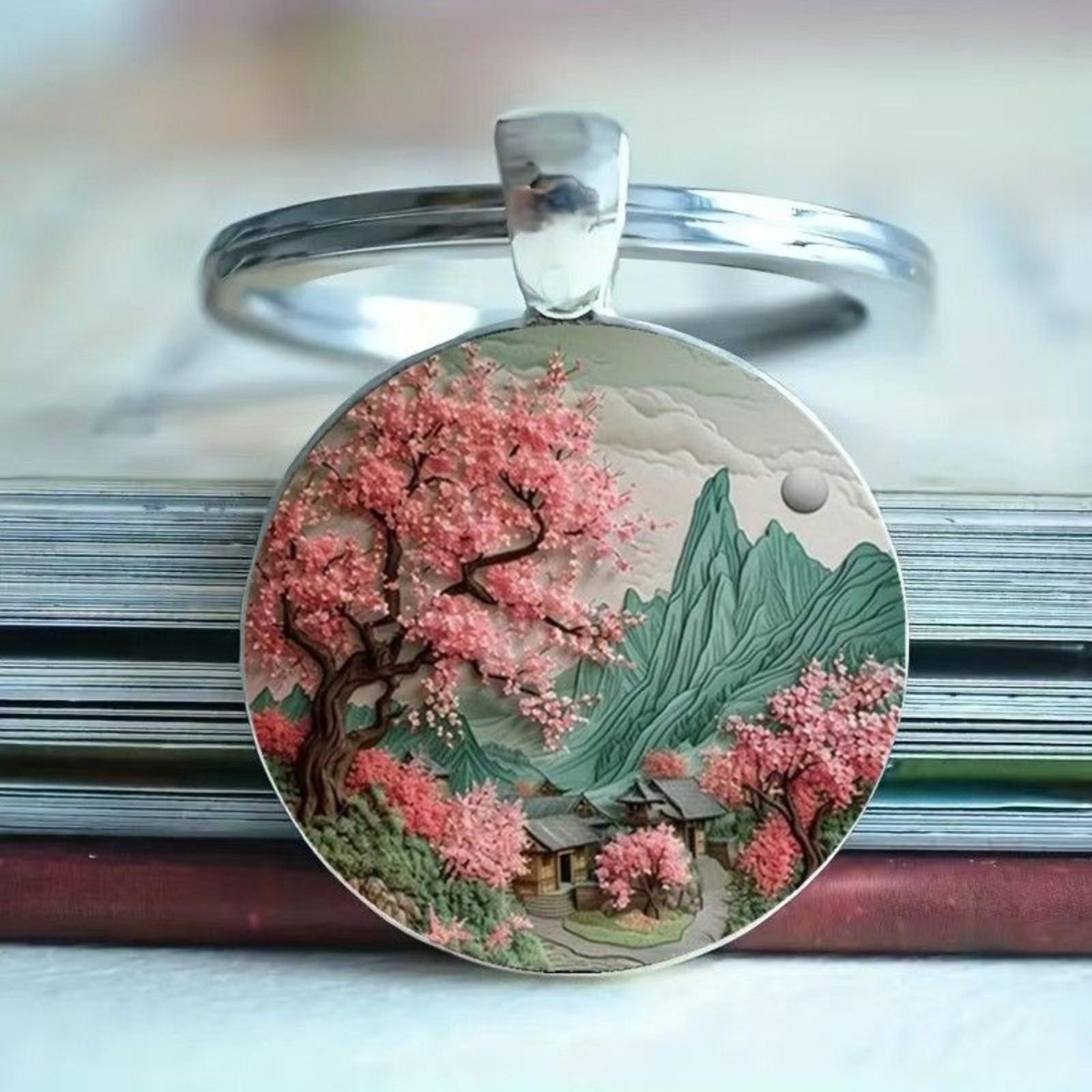 

Fashion Alloy Keychain Pendant Round Metal Key Ring One Size