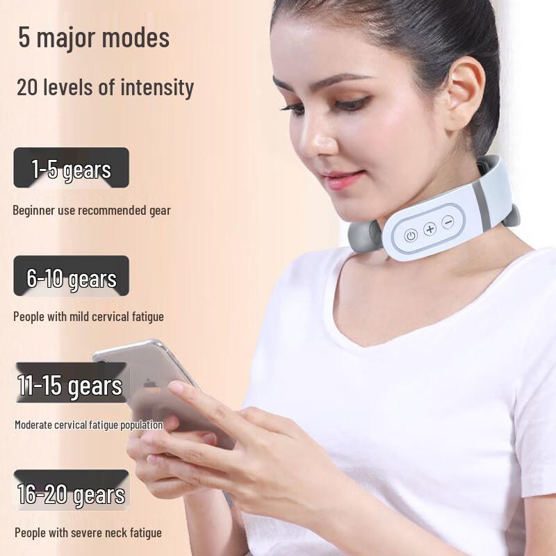 Kangzuo Smart Neck Massager with Heat and Pulse CN plug (adapter included)