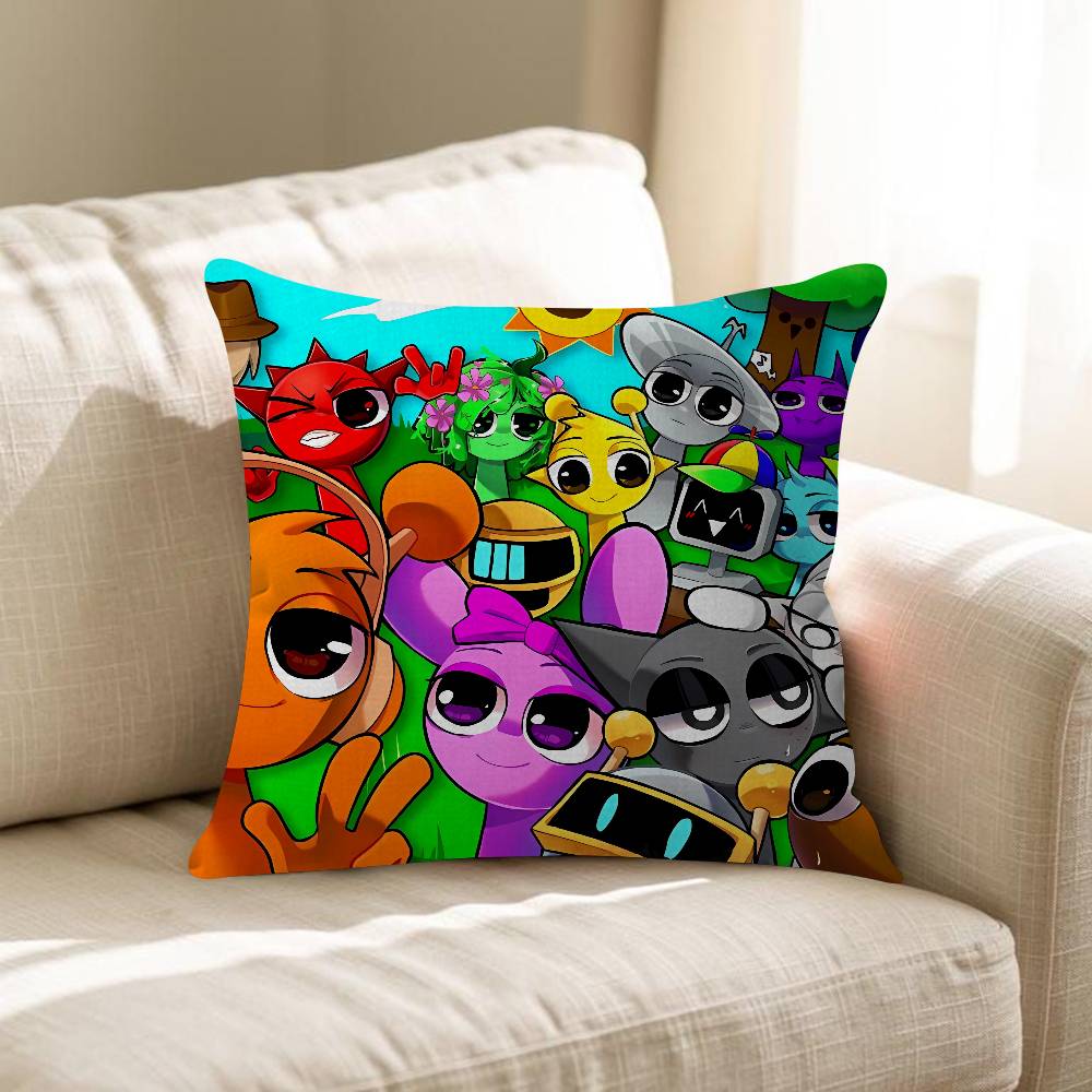 S-Sprunki Game Mini 45*45cm Cushion Cover Pillow Cover Decor Pillowcase Home Pillowcase For Couch Pillow