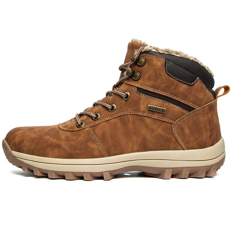 Holfredterse Outdoors Hiking Shoes For Men'S Suede Ankle Snow Boots Winter Waterproof Sneakers Work Boots 957 Black/Brown/Khaki