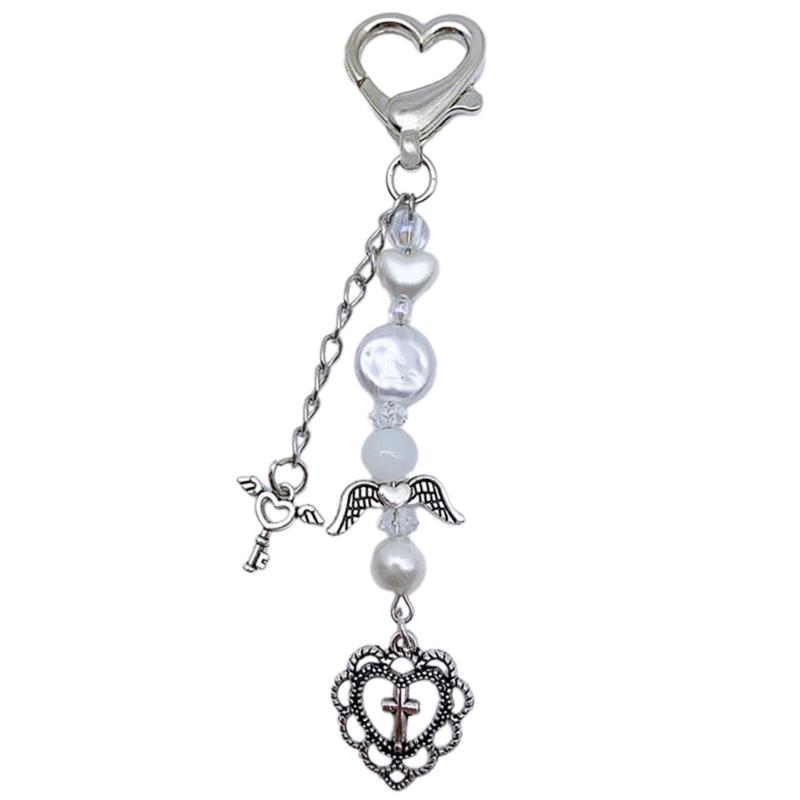 

Butterfly Beaded Phone Lanyard Bowknot Pendant Wrist Strap Detachable Phone Chains Keyring Portable Accessory for Women